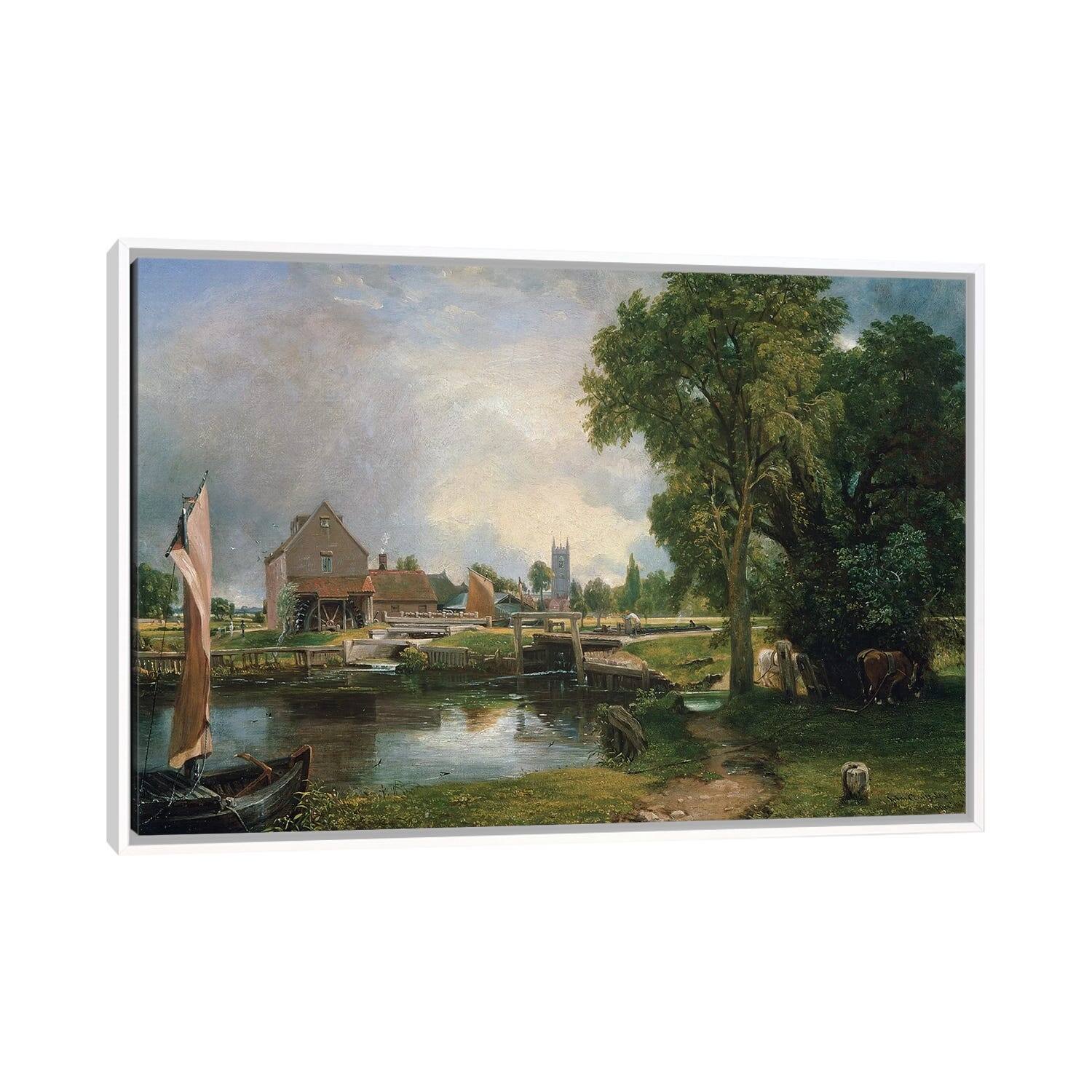 iCanvas "Dedham Lock and Mill, 1820 " by John Constable Framed Canvas